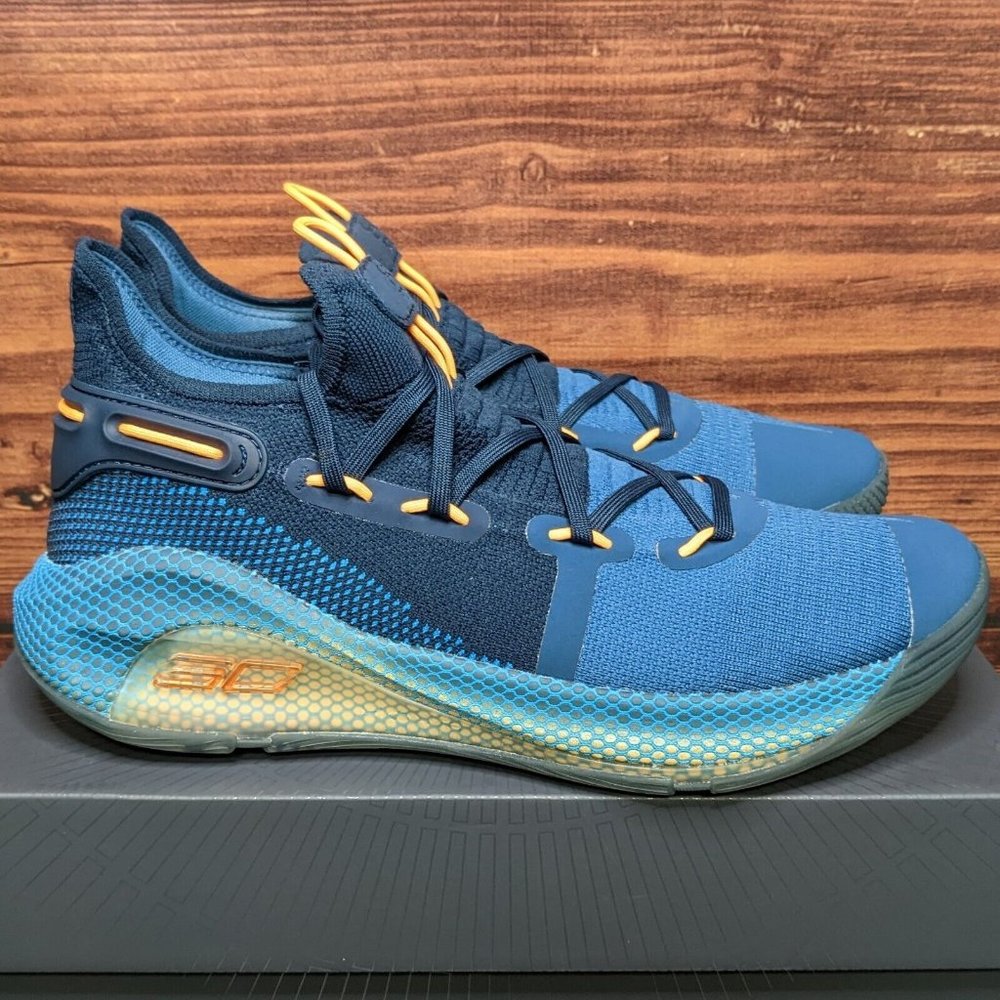 Under Armour UA Curry 6 Underrated Men's 11.5 Navy Orange Shoes 3020612-404